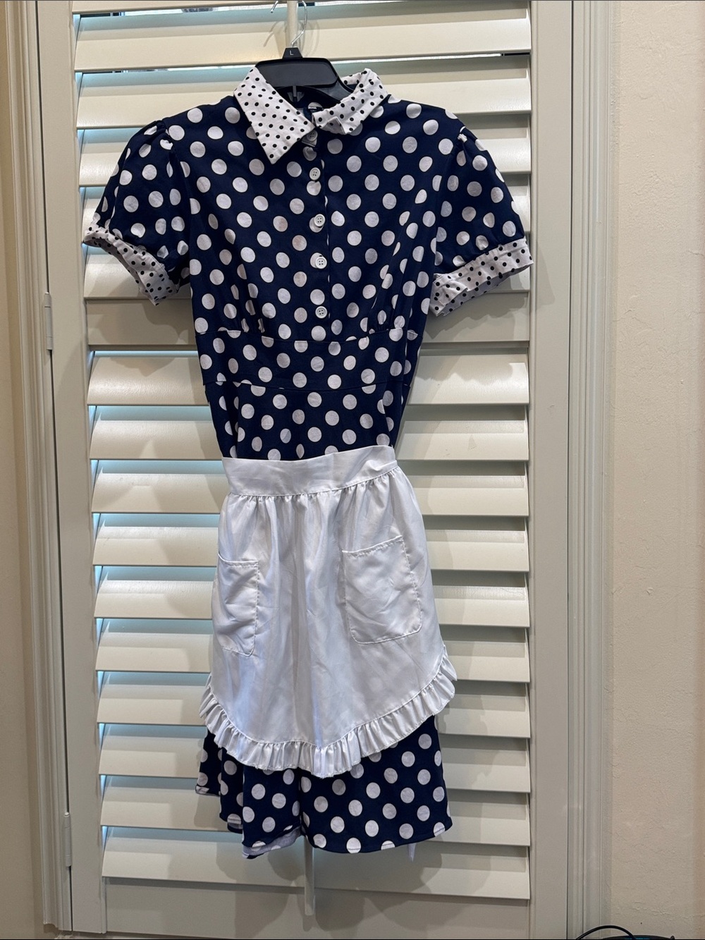 Lucy Polka Dot Theater Dress with White Apron